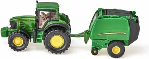 SIKU John Deere трактор с пресс-подборщиком, включая 2 тюка, металл/пластик