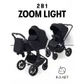 Коляска для новорожденных 2 в 1 MOWBaby ZOOM LIGHT RA086 Black