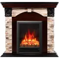 Электрокамин RealFlame Dublin Rock коричневый с Eugene, звуковая имитация, пульт ДУ, обогрев