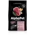 ALPHAPET SUPERPREMIUM 12 кг сухой корм для щенков до 6 месяцев, беременных и кормящих собак крупных пород с говядиной и рубцом