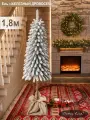 Елка искусственная заснеженная ПВХ на высокой ножке 180 см, Поезд Ёлок