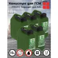 Набор Канистры ГСМ PROFI, пластиковая, темно-зеленая, 10 л х 5 шт, Oktan