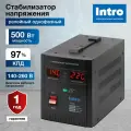 Стабилизатор напряжения 220в Intro П-500 однофазный релейный переносной напольный для газового котла 500ВА, 140-260В