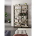 Стеллаж ЛОФТ BRUNO DOUBLE 7 полок (210х134х34 см) Дуб Вотан.