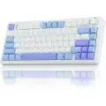 Клавиатура AULA F75 Blue-White-Dark Blue Graywood switches, 3 варианта подключения : проводное, Bluetooth и 2.4 ГГц