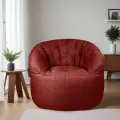 Современное бескаркасное кресло для отдыха дома aLounge - Butterfly Sofa - Wildberry Deluxe (рогожка, бордовый) - мягкая мебель в гостиную, спальню, детскую, офис, на балкон, дачу