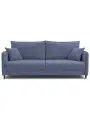 Диван-кровать PUSHE Фьорд New прямой, микровелюр, синий Camaro 23