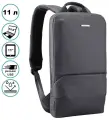 Рюкзак городской тонкий 11л KINGSONS для работы и учебы, под ноутбук 15.6, водонепроницаемый, с USB, темно-серый
