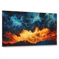 Картина на холсте интерьерная 100х60 см, гроза, горный хребет, молнии, электрические разряды, небо, энергия природы