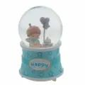 Фигурка Ангел в стеклянном шаре с музыкой, подсветкой, эффектом вьюги, D10 см, 10х10х16 см