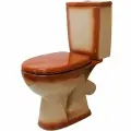Унитаз компакт Rosa Уют Коричневый декор с бачком и сиденьем