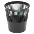 Корзина для бумаг 9л Стамм, круглая сетчатая, пластик, черная (КР21), 16шт.