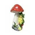 Садовая фигурка для сада и дачи Лягушка с мухоморами H-41, L-34