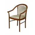 Стул-кресло деревянный анна мягкий со спинкой с подлокотниками для отдыха, в спальню, гостиную, кухню, массив бука итальянский каркас, испанский орех