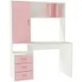 Стол компьютерный Сокол (левый) Белый Розовый