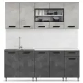 Кухонный гарнитур Миф Рио 2.0 м бетон светлый / бетон темный