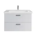 Тумба подвесная SanStar Gretta 80 с раковиной Миранда 80 (комплект) для ванной комнаты, белая