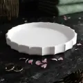 Интерьерная посуда для кухни и гостиной. Декоративная поднос - подставка 20х20 см. San Marino circle L белая глянцевая.