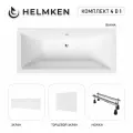 Акриловая ванна Helmken Alvaro 180x80 комплект 4 в 1: ванна, ножки, белые лицевой и торцевой экраны