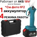 Секатор садовый аккумуляторный сучкорез, с 1 аккумулятором 3 А*ч, совместим с АКБ 18V многих брендов, в кейсе