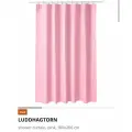 Штора для душа LUDDHAGTORN IKEA, розовая, 180x200 см, ЭВА-пластик