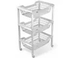 Мартика С735СЕР Джета, Этажерка универсальная (3 корзины, на колесиках, серая), г. Барнаул