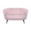 Прямой дизайнерский диван ракушка, Pearl double pink, пыльно-розовый