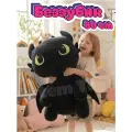 Огромная мягкая игрушка беззубик / ночная фурия сидячая черная 80 см