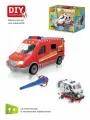 Конструктор Машина Пожарная (свет, звук) DIY Toy 1375-DT