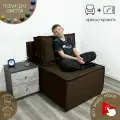 Кресло кровать раскладное мягкий Хит для дома и дачи / Диван трансформер 106х75х75 см в гостиную, спальню и балкон, складной со спинкой, раздвижной, с ящиком, велюр, коричневый