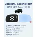 Зеркальный элемент правый SSANG YONG Rexton II (07-12) сфера голубой с обогревом
