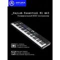 MIDI клавиатура Arturia KeyLab Essential 61 mk3, черная, 61 полноразмерных клавишей, 8 динамических пэдов