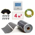 Плёночный электрический тёплый пол Теплософт 4м. кв. с электронным терморегулятором. Инфракрасная плёнка 4 м2