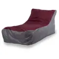 Кресло-мешок Мир Пуффов «Кушетка» Серо-бордовый, cъемный водоотталкивающий чехол,