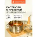 Кастрюля для индукционной плиты 2,5 л Master House нержавеющая сталь коллекция Руми