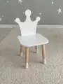 Детский стул DIMDOMkids Корона МДФ белый, ножки из массива сосны