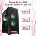 Корпус для компьютера Cougar Airface RGB 2х140мм + 1x120mm ARGB Fan, ARGB Fan Hub, без БП, Black