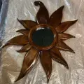 Интерьерное зеркало DOMKORLEONE в резной раме из красного дерева (mahogany wood), цвет орех NAA (светло-коричневый)