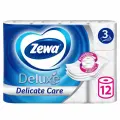 Упаковка 7 шт. Бумага туалетная 3-х слойная 12 рулонов (12х18 м), белая, ZEWA Deluxe, 144029