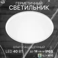 Светильник LEEK BL LED, потолочный, влагозащищённый, 40Вт, холодный белый, IP65