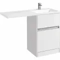 Тумба под раковину Aquaton Лондри 120 R 1A235901LH010 Белый глянец МДФ / ЛДСП белый с ящиками