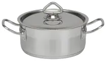 Кастрюля из нержавеющей стали 2,0л тройное дно металлическая крышка d-19см h-10см индукция