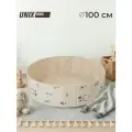 Детский сухой бассейн без шариков UNIX Kids Smile 100 см Camel, складной, сумочка в комплекте, высота бортиков 30 см, бежевый