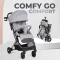 Коляска прогулочная складная Farfello Comfy Go Comfort Chrome, серый на черном хроме