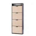 Обувница Комфорт К-4, венге/дуб, с 4 отделениями, 60x22x159 см