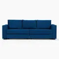 Диван кровать Аликанте раскладной двуспальный еврокнижка синий велюр, Divan24