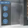 Душевая перегородка 120х195 см. Ulitka Walk In Prisma стекло прозрачное, профиль хром