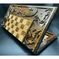 Шахматы Нарды Шашки резные 3в1 Крестовый Поход-2, большие