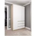 МС Мори Шкаф МШ 1200.1 Сонома/Белый для одежды, распашной, в прихожую, в спальню, в детскую, ящиками, полками, штангой
