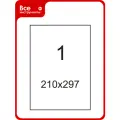 Самоклеящиеся этикетки ProMega label а4 210x297 мм, 1 шт. на листе, белые, 100 л. в уп. 73628